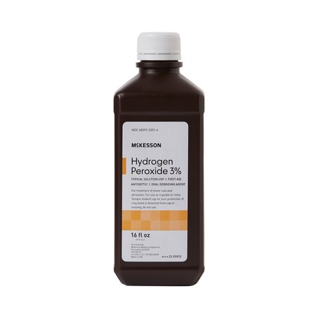 Mckesson McKesson Hydrogen Peroxide Antiseptic, 16 oz. Bottle, PK 12 142779_CS